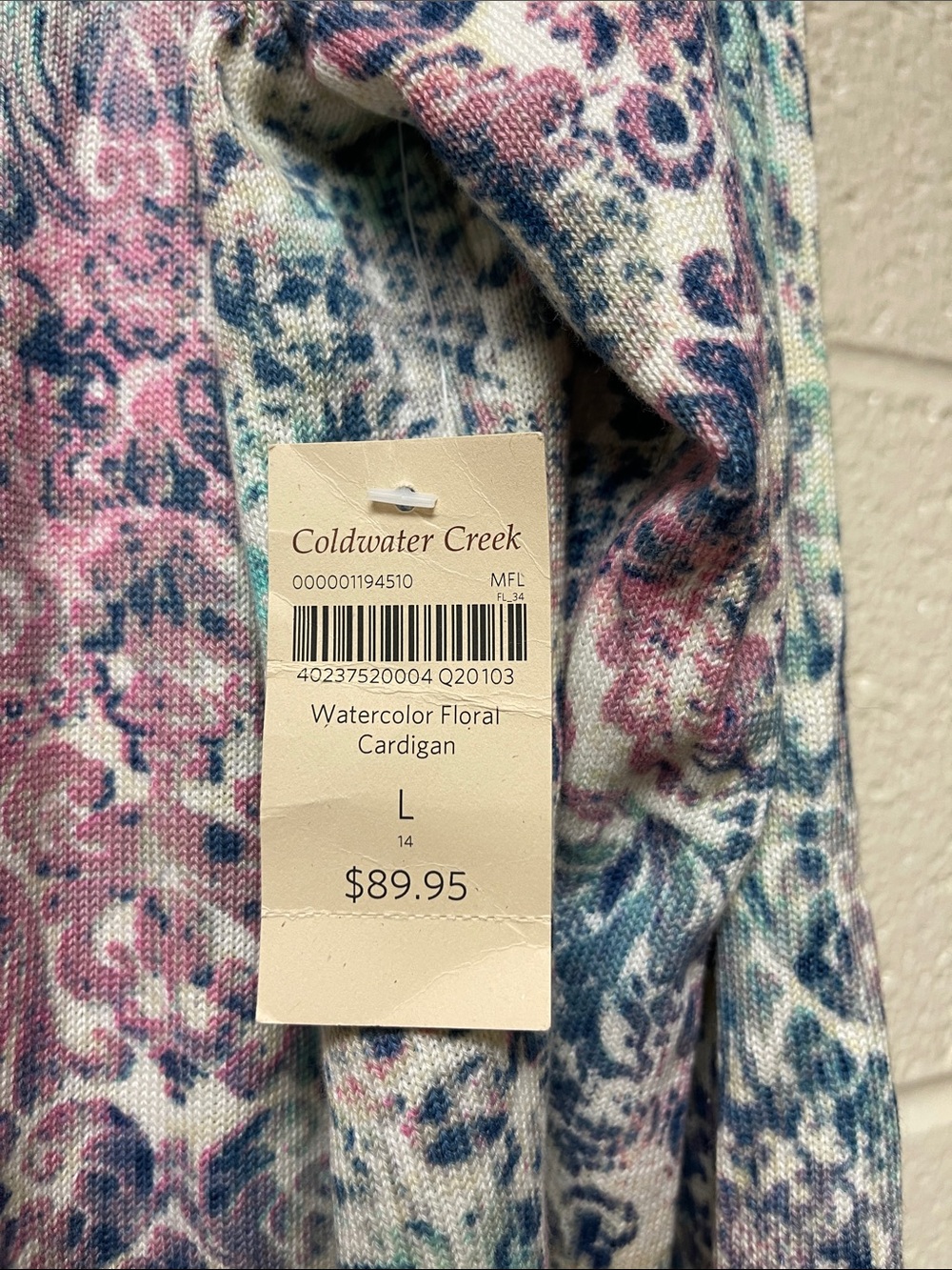 Coldwater Creek Multicolor Paisley Cardigan - Teal, Navy, Purple, Pink - Picture 4 of 5